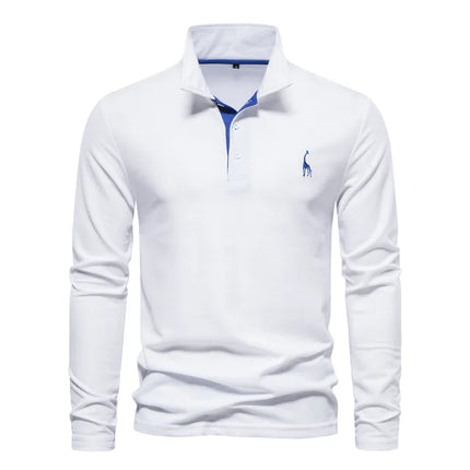 Men's Long Sleeve Polo | Comfortable Tailored Fit | Classic Casual Design | Versatile for Any Occasion | Pairs with Jeans or Chinos | Stylish Collar | Timeless Wardrobe Essential