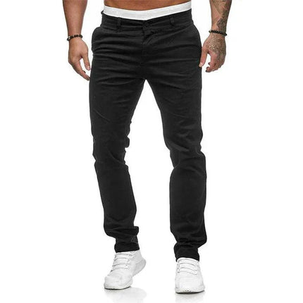 Armoire Melbourne | Men's Slim Fit Chino Pants | Solid Color Versatile Casual Wear | Breathable Fabric for All-Day Comfort | Ideal for Work or Weekend Outings | Modern Tapered Silhouette