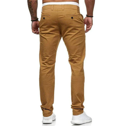 Armoire Melbourne | Men's Slim Fit Chino Pants | Solid Color Versatile Casual Wear | Breathable Fabric for All-Day Comfort | Ideal for Work or Weekend Outings | Modern Tapered Silhouette