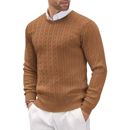 Men's Wool Blend Cable Knit Sweater | Soft & Breathable | Timeless Design | Tailored Fit | Versatile Layering Piece | Durable Wear | Year-Round Comfort