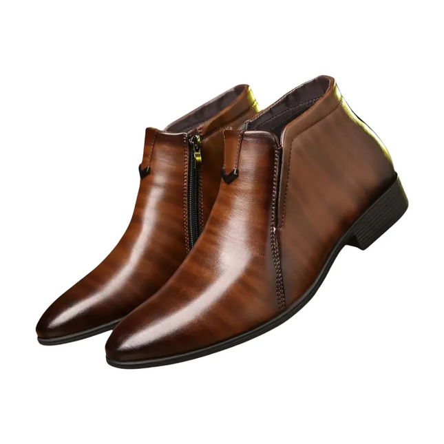 Men's Leather Ankle Boots | High-Quality Leather | Zip Closure | Sophisticated Design | Durable & Luxurious | Versatile Style | Comfortable for Office & Weekend Wear