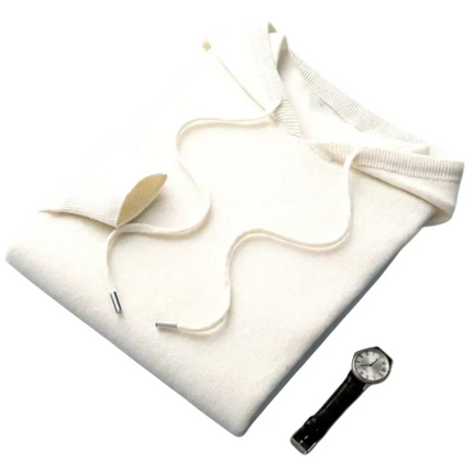 Men's Luxurious Wool Blend Knit Hoodie | Warm & Breathable Fabric | Refined Texture | Adjustable Drawstring Hood | Ribbed Cuffs & Hem | Versatile Styling | Modern Silhouette | Perfect Layering Piece