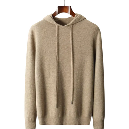 Premium Wool Blend Knit Outerwear | Men's Stylish Knitwear | Refined Texture | Warm & Breathable | Adjustable Drawstring Hood | Ribbed Cuffs & Hem | Versatile Layering | Elegant Cold-Weather Style