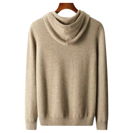 Premium Wool Blend Knit Outerwear | Men's Stylish Knitwear | Refined Texture | Warm & Breathable | Adjustable Drawstring Hood | Ribbed Cuffs & Hem | Versatile Layering | Elegant Cold-Weather Style