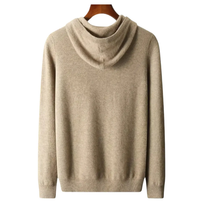 Premium Wool Blend Knit Outerwear | Men's Stylish Knitwear | Refined Texture | Warm & Breathable | Adjustable Drawstring Hood | Ribbed Cuffs & Hem | Versatile Layering | Elegant Cold-Weather Style