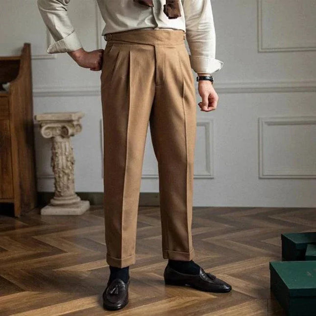Armoire Melbourne | British Neapolitan | Slim Fit Office Trousers for Men | High Waist Tailored Design | Modern & Elegant Style | Premium Fabric | Versatile Business & Casual Wear
