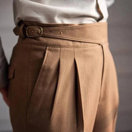 Armoire Melbourne | British Neapolitan | Slim Fit Office Trousers for Men | High Waist Tailored Design | Modern & Elegant Style | Premium Fabric | Versatile Business & Casual Wear