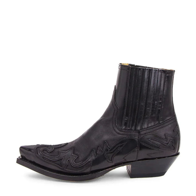 Adalbrecht Men's Western Leather Boots | Striking Design | Pointed Toe | Embroidered Sides | Sleek Silhouette | Rugged Yet Modern Style | Versatile for Casual & Formal Wear | Comfortable & Stylish Footwear