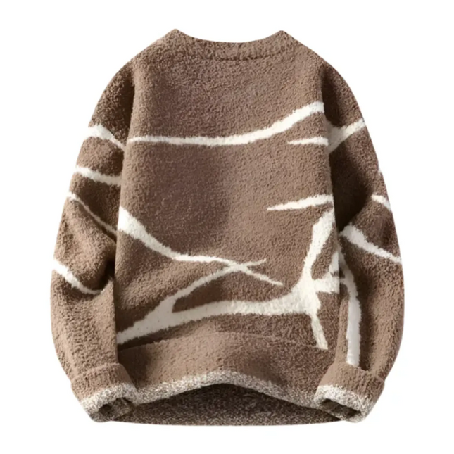 Men's Warm Wool Blend Pullover | Abstract Artistic Pattern | Cozy & Soft | Versatile Layering Sweater | Durable Construction | Ideal for Casual or Dressed-Up Occasions