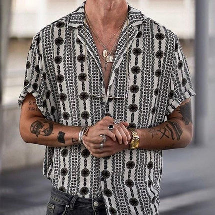 Bohemian Summer Shirt | Men's Lightweight Breathable Fabric | Relaxed Boho Fit for Warm Weather | Versatile for Beach, Festivals, Casual Outings | Comfortable Effortless Style