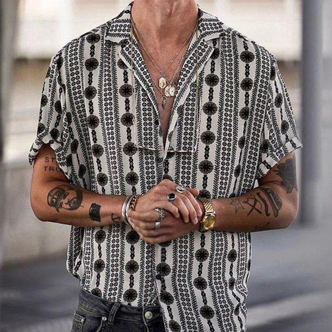 Bohemian Summer Shirt | Men's Lightweight Breathable Fabric | Relaxed Boho Fit for Warm Weather | Versatile for Beach, Festivals, Casual Outings | Comfortable Effortless Style
