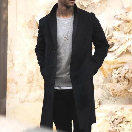 Mid-Length Insulated Winter Coat | Wool Blend | Notch Lapel | Tailored Fit | Versatile Layering | Single-Breasted Front | Sophisticated Outerwear for Professional and Everyday Use