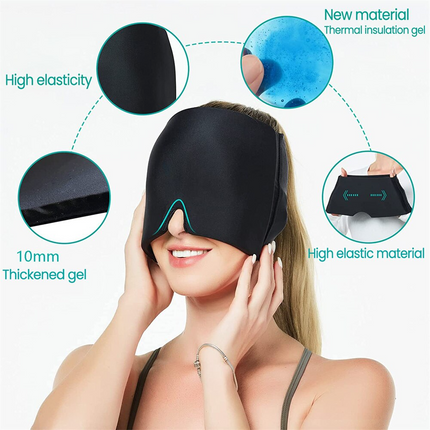 Hot & Cold Therapy Headband | Migraine Relief | Lightweight Gel Design | Safe Drug-Free Solution | Snug Fit | Soothes Pain at Home Work Travel | Versatile Heating & Cooling | Medical-Grade Gel Comfort