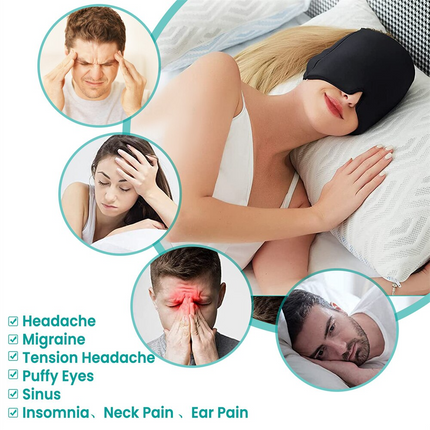 Hot & Cold Therapy Headband | Migraine Relief | Lightweight Gel Design | Safe Drug-Free Solution | Snug Fit | Soothes Pain at Home Work Travel | Versatile Heating & Cooling | Medical-Grade Gel Comfort