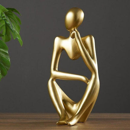 Abstract Elegant Thinker Resin Statue | Modern Minimalist Design | Tabletop Decor | Three Colors & Poses | Home Office Art | Environmentally Friendly | 8cm x 13cm | Unique Gift Idea