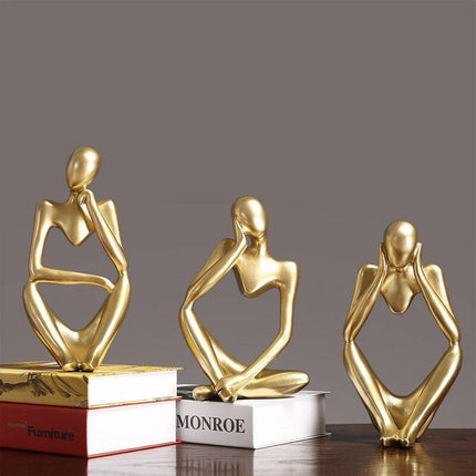Abstract Elegant Thinker Resin Statue | Modern Minimalist Design | Tabletop Decor | Three Colors & Poses | Home Office Art | Environmentally Friendly | 8cm x 13cm | Unique Gift Idea