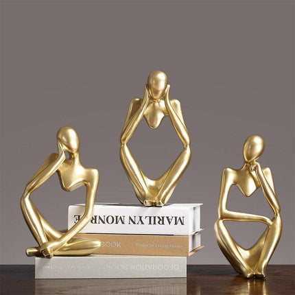 Abstract Elegant Thinker Resin Statue | Modern Minimalist Design | Tabletop Decor | Three Colors & Poses | Home Office Art | Environmentally Friendly | 8cm x 13cm | Unique Gift Idea