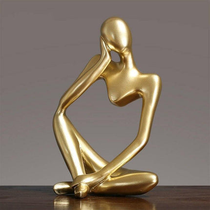 Abstract Elegant Thinker Resin Statue | Modern Minimalist Design | Tabletop Decor | Three Colors & Poses | Home Office Art | Environmentally Friendly | 8cm x 13cm | Unique Gift Idea