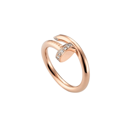 Soho | Curved Nail Design Ring with Sparkling Stones | Gold, Rose Gold, Silver | Modern Industrial Elegance | Unique Statement Jewelry