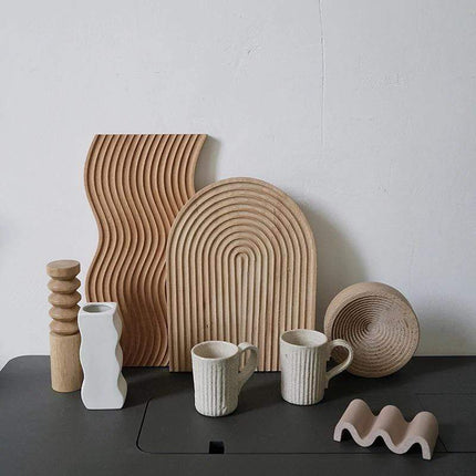 Lumi Natural Beech Wood Serving Board | Cheese Platter | Charcuterie and Baguette Tray | Elegant Kitchen Display | Easy to Clean | Gift for Entertainers | Multiple Shapes & Sizes Available
