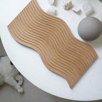 Lumi Natural Beech Wood Serving Board | Cheese Platter | Charcuterie and Baguette Tray | Elegant Kitchen Display | Easy to Clean | Gift for Entertainers | Multiple Shapes & Sizes Available