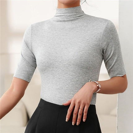 Women's Seamless Turtleneck Top | Ultra-Thin Fitted Long Sleeve | Soft Lightweight Knit