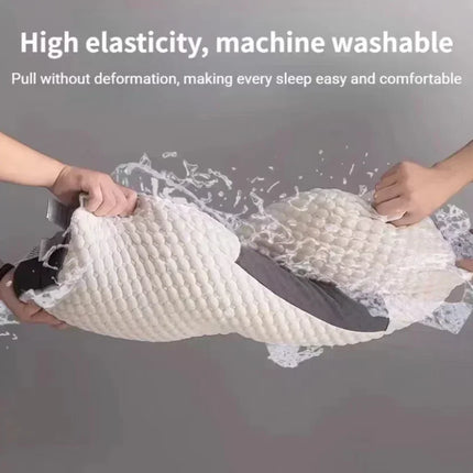 Orthopedic Massage Pillow | Neck Support | Breathable Soy Fiber | 48x74 cm | White & Gray | Relaxation & Muscle Tension Relief