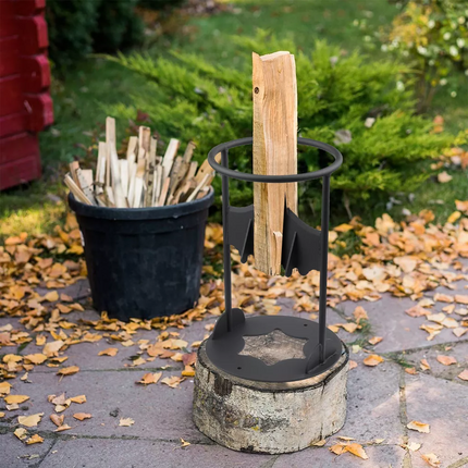 Cast Iron Kindling Splitter | Safe Wood Splitting Frame | No Sharp Blades | Efficient Firewood Tool | Indoor Outdoor Use | 30cm Height | 4.5kg | Fireplace, Firepit, Stove Use