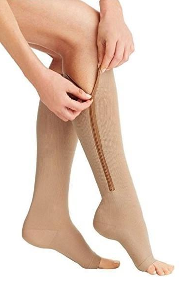 Unisex Zipper Compression Socks | 20-30 mmHg | Enhanced Circulation & Swelling Relief | Open Toe Design with Breathable Fabric | Supportive Stockings for Travel, Pregnancy & Everyday Use