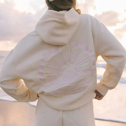 Van Hallen Ladies' Casual Summer Hoodie | Printed Back | Light Cotton | Pink, Blue, Cream Options | Sizes S-4XL | Ultimate Comfort