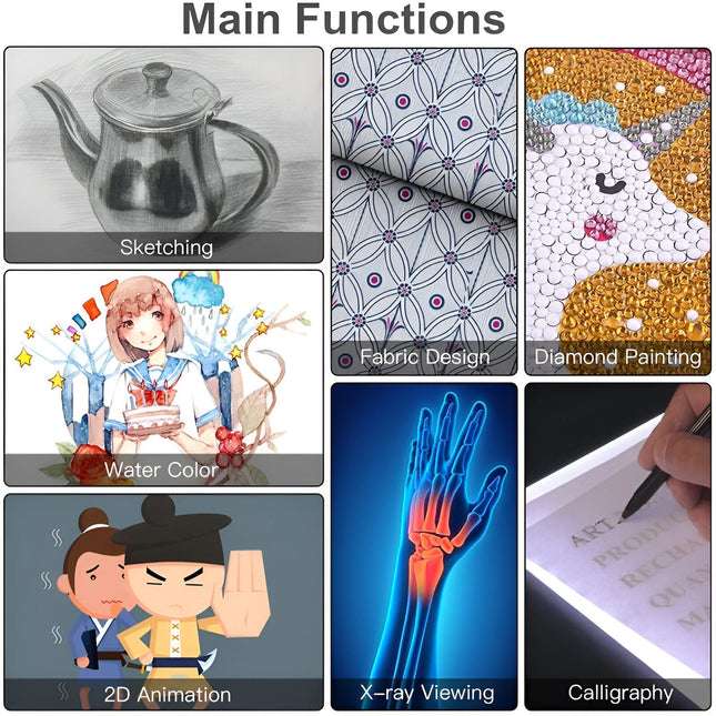 A3 A4 A5 Size LED Tracing Light Box | Portable USB-Powered Drawing Board | Dimmable Brightness Levels | Eye-Friendly Flicker-Free LED | Versatile for Art, Tattoo, Quilting, and Design Projects