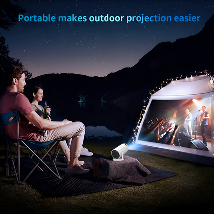 Mini HD Projector | WiFi6 & Bluetooth 5.0 | 720p Resolution | 4K Video Decoding | Built-in Streaming Apps | 130" Display | Auto-Focus & Keystone | HDMI, USB, MicroSD | Portable Design | Long-lasting Bulb