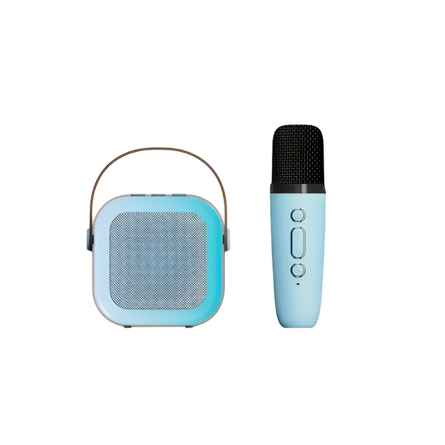 Portable Bluetooth Karaoke Speaker | Wireless Microphone | Compact & Powerful Audio | RGB LED Lights | Voice-Changing Modes | TF Card & USB Compatible | 2000mAh Battery | 3-4 Hours Playtime | Easy Connection