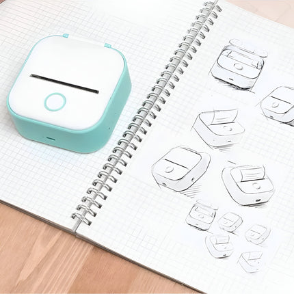 Portable Mini Bluetooth Printer | Print Photos, Labels & Memos On-the-Go | Ink-Free Technology | Sticky Backing | Mobile Integration with iOS & Android | Compact & Rechargeable | Easy Printing from Smartphone