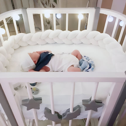 Soft Plush Braided Bed Bumper | Cozy Handcrafted Nursery Accessory | 2M/3M/4M Lengths | Skin-Friendly | Versatile Use | Easy Clean | Perfect for Baby Rooms