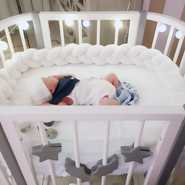 Soft Plush Braided Bed Bumper | Cozy Handcrafted Nursery Accessory | 2M/3M/4M Lengths | Skin-Friendly | Versatile Use | Easy Clean | Perfect for Baby Rooms