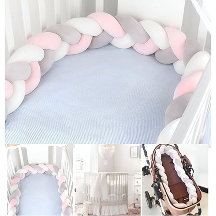 Soft Plush Braided Bed Bumper | Cozy Handcrafted Nursery Accessory | 2M/3M/4M Lengths | Skin-Friendly | Versatile Use | Easy Clean | Perfect for Baby Rooms