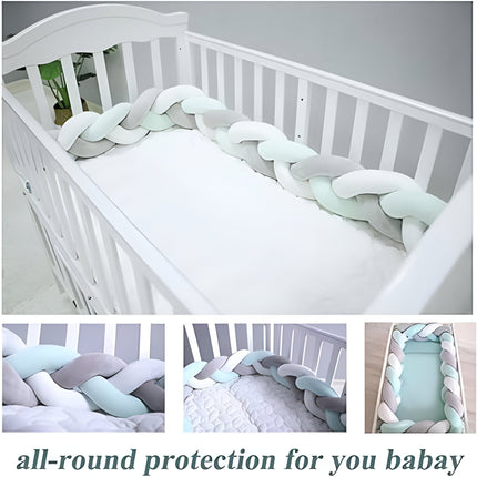 Soft Plush Braided Bed Bumper | Cozy Handcrafted Nursery Accessory | 2M/3M/4M Lengths | Skin-Friendly | Versatile Use | Easy Clean | Perfect for Baby Rooms