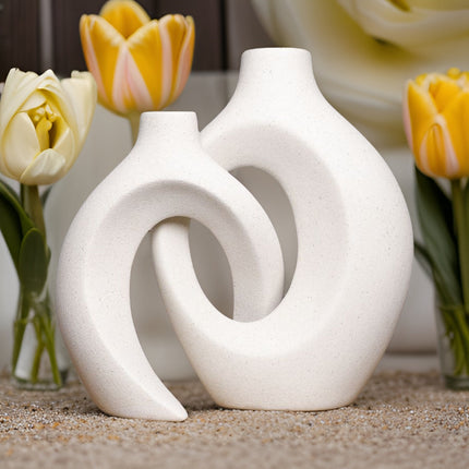 Gleora | Handcrafted Ceramic Vase | Unique Intertwined Design | Elegant Floral Display | Durable | Decorative Centerpiece for Home & Events | Modern Chic Style | Stable Base | Easy to Clean