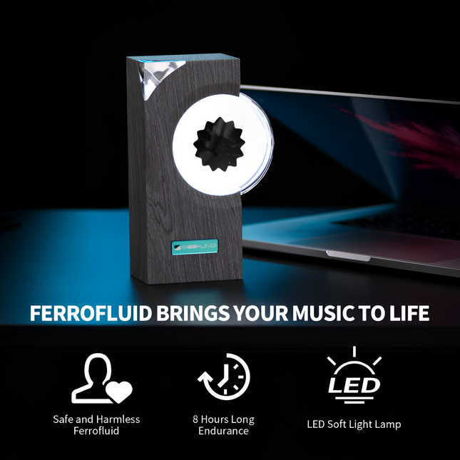 Ferrofluid Audio-Responsive Visual Display | Dynamic Magnetic Liquid Art | LED-Enhanced Sound Interaction | Home & Party Decoration | Sleek Glass Design | Easy Plug & Play Setup