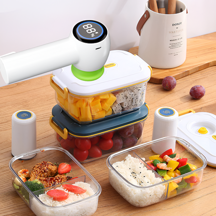Portable Food Vacuum Sealer | Handheld Design | USB Rechargeable | Prolong Freshness | Protects Against Humidity | Prevents Freezer Burn | ABS Plastic & Silicone | Compact for Travel | Strong Suction Power