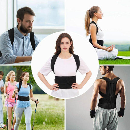 Adjustable Back Support Brace | Straightens Shoulders | Breathable Material | Relieves Back & Neck Pain | Discreet Under Clothing | Ideal for Daily Wear | Posture Alignment | Muscle Recovery | Multiple Sizes Available