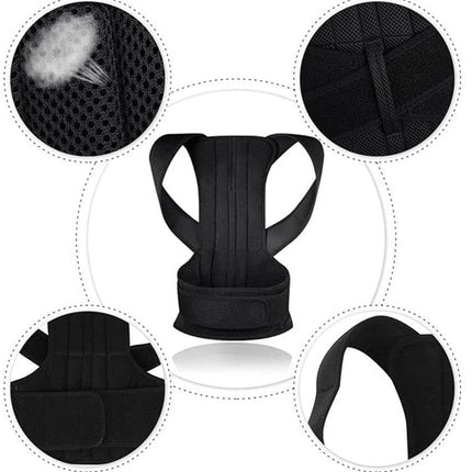 Adjustable Back Support Brace | Straightens Shoulders | Breathable Material | Relieves Back & Neck Pain | Discreet Under Clothing | Ideal for Daily Wear | Posture Alignment | Muscle Recovery | Multiple Sizes Available