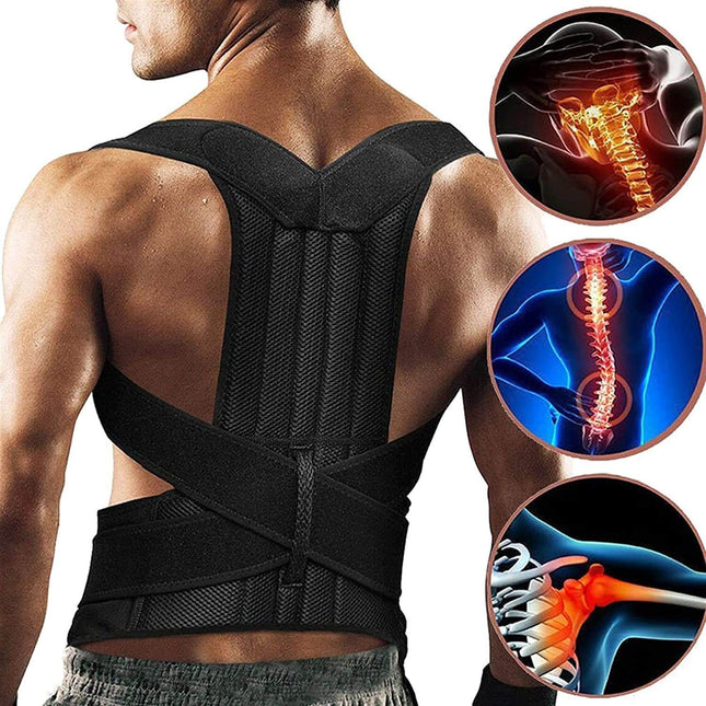 Adjustable Back Support Brace | Straightens Shoulders | Breathable Material | Relieves Back & Neck Pain | Discreet Under Clothing | Ideal for Daily Wear | Posture Alignment | Muscle Recovery | Multiple Sizes Available