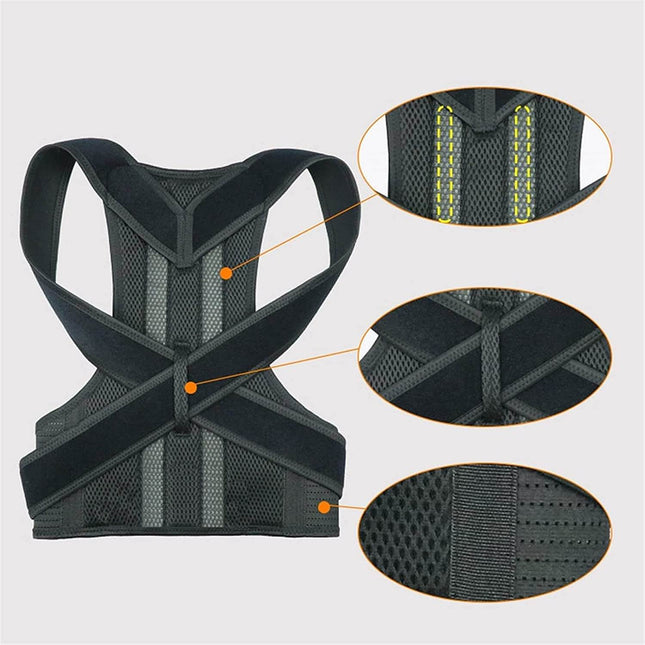 Adjustable Back Support Brace | Straightens Shoulders | Breathable Material | Relieves Back & Neck Pain | Discreet Under Clothing | Ideal for Daily Wear | Posture Alignment | Muscle Recovery | Multiple Sizes Available