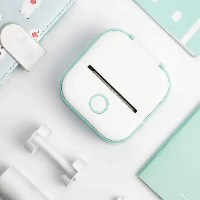 Portable Mini Bluetooth Printer | Print Photos, Labels & Memos On-the-Go | Ink-Free Technology | Sticky Backing | Mobile Integration with iOS & Android | Compact & Rechargeable | Easy Printing from Smartphone