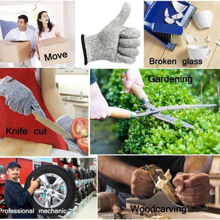 Stainless Steel Safety Gloves | EN388 Level 5 Cut Resistance | Durable Anti-Cut | Comfortable Fit | Ideal for Kitchen & Carpentry | Lightweight & Machine Washable | Food Safe | Superior Grip for Precision