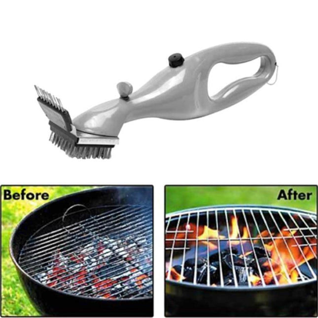 BBQ Steam Cleaning Brush | Effortlessly Clean & Sterilize | Grill Tool | 18" Silver | Dishwasher Safe | Ergonomic Grip | Durable Design | For All Grills | No Chemicals | Easy to Use | Clean Naturally