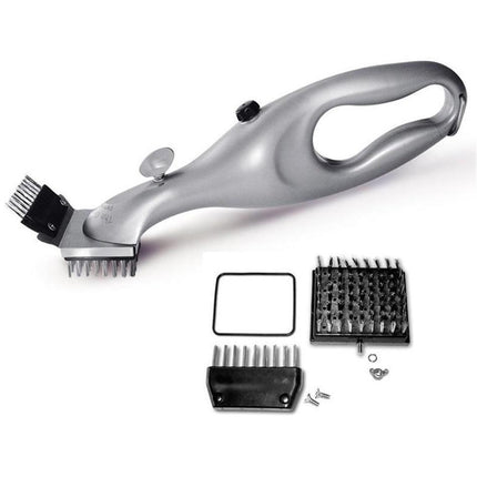 BBQ Steam Cleaning Brush | Effortlessly Clean & Sterilize | Grill Tool | 18" Silver | Dishwasher Safe | Ergonomic Grip | Durable Design | For All Grills | No Chemicals | Easy to Use | Clean Naturally