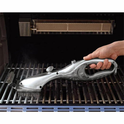 BBQ Steam Cleaning Brush | Effortlessly Clean & Sterilize | Grill Tool | 18" Silver | Dishwasher Safe | Ergonomic Grip | Durable Design | For All Grills | No Chemicals | Easy to Use | Clean Naturally